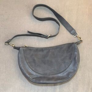 Anthropologie Urban Original Gray Vegan Leather Crossbody Bag